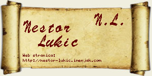 Nestor Lukić vizit kartica